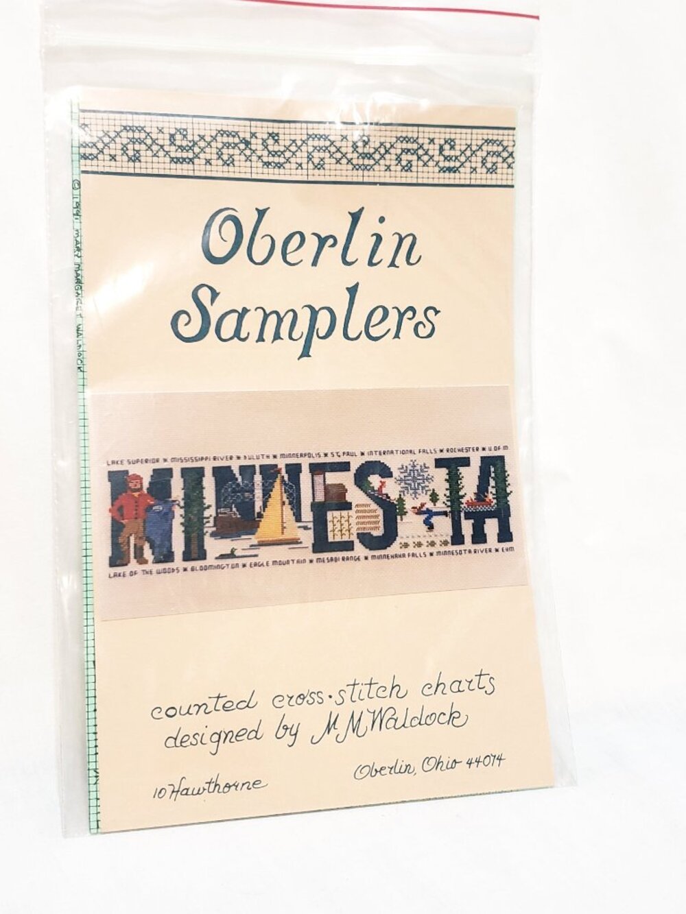 Minnesota River Falls Eagle Mountain Lake Cross Stitch Pattern Oberlin Samplers